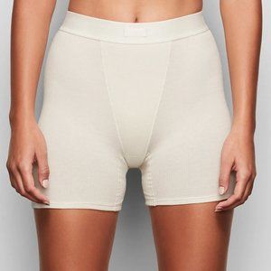 Cotton Rib Boxers in Bone